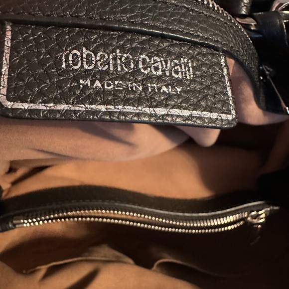 Roberto Cavalli black leather hobo handbag - Picture 9 of 10